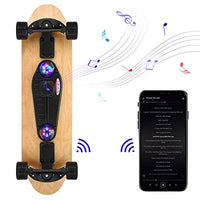 SANSIRP Music Bluetooth Skateboard,Standard Skateboard with Charging Mouth/TF Card Multifunctional Skateboard with LED -Projection Flashes Suitable for Night and Party