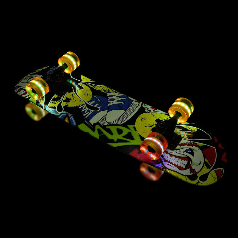 SANSIRP Skateboard Merkapa 31" Complete Skateboards Standard with Colorful LED Light Up Wheels 7 Layers Maple Wood Deck for Kids Boys Girls Adults Beginners