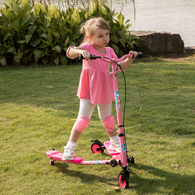 AODI Kids Foldable Swing Scooter Adjustable Height Kick Speeder Wiggle Scooters Self Push Drift for Boys/Girl/ 3 Years Old and Up