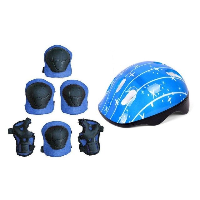 Kids Toys Sprot Protector 7Pcs/set Cycling Skating Skateboard Helmet Elbow Knee Wrist Pads Bike Bicycle Roller Protect gear