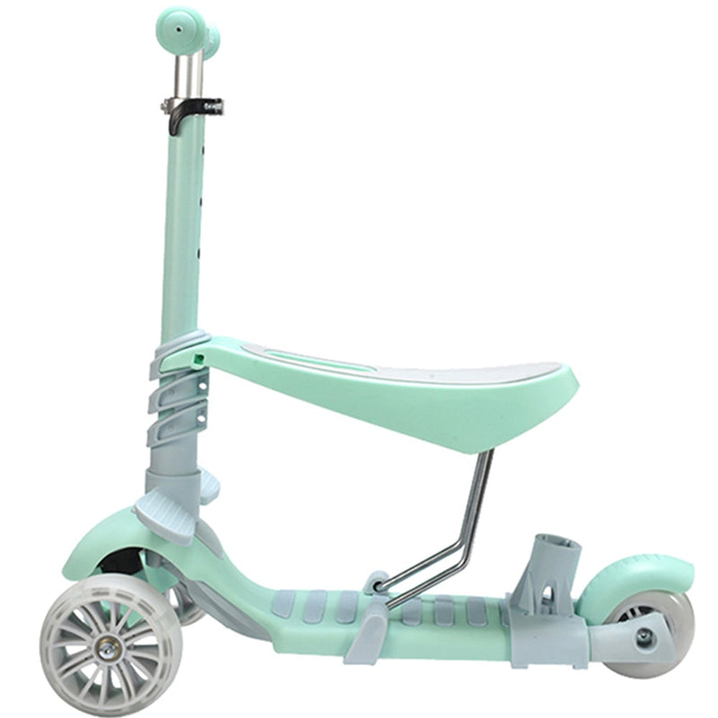 New Arrival 5 In 1 Double Mode Scooter With Three Wheels For Children Sit Ride With Light-Emitting Aluminium Alloy Kid Scooters